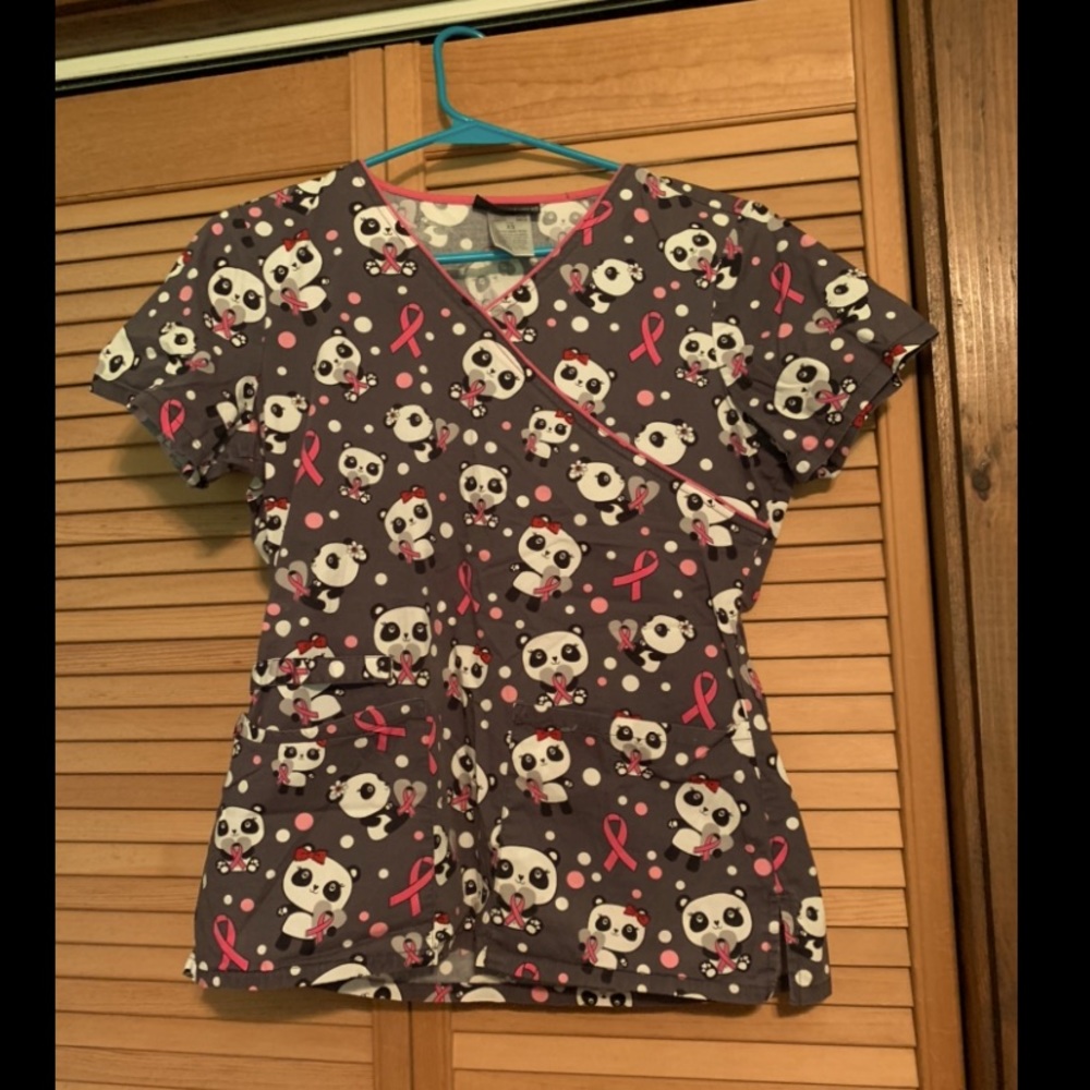Breast cancer awareness scrub top